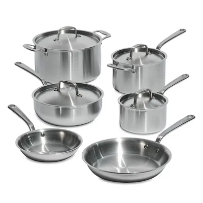 Made In 5 Ply Stainless Clad 10 Steel Cookware Set In Silver