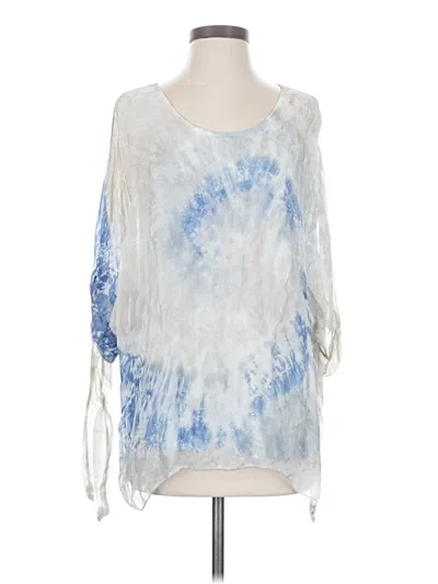 Pre-owned Made In Italy 3/4 Sleeve Blouse In Blue