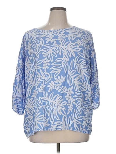 Pre-owned Made In Italy 3/4 Sleeve Blouse In Blue