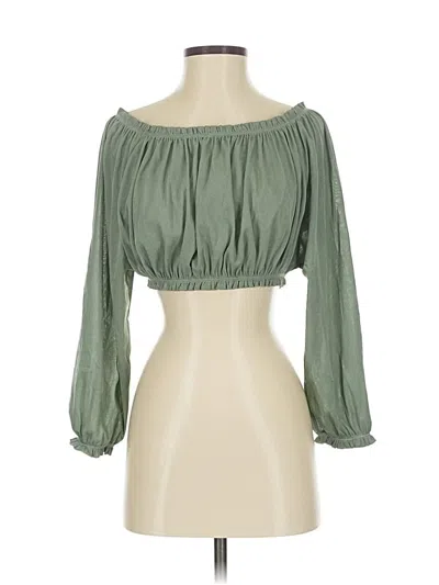 Pre-owned Made In Italy 3/4 Sleeve Blouse In Green