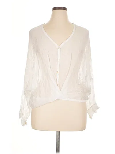 Pre-owned Made In Italy 3/4 Sleeve Blouse In Ivory