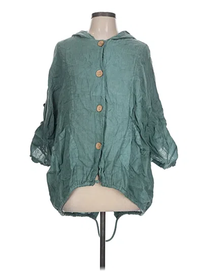 Pre-owned Made In Italy 3/4 Sleeve Blouse In Teal
