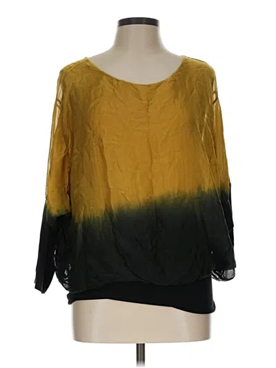 Pre-owned Made In Italy 3/4 Sleeve Blouse In Yellow