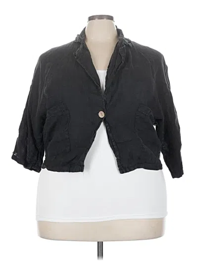 Pre-owned Made In Italy 3/4 Sleeve Button Down Shirt In Black