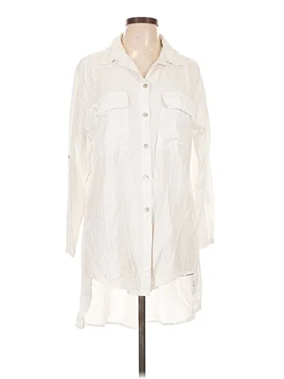 Pre-owned Made In Italy 3/4 Sleeve Button Down Shirt In Ivory