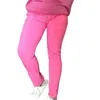 Made In Italy 4-way Stretch Button-detail Pants In Fuschia Pink In Pink