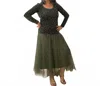 Made In Italy Amelie Tulle Skirt In Military Green In Green