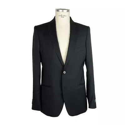 Pre-owned Made In Italy Black Wool Vergine Suit