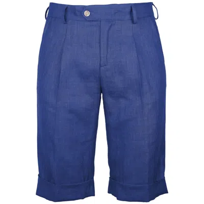 Made In Italy Blue Linen Short