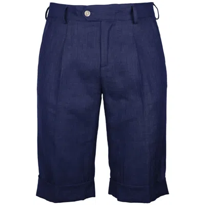 Made In Italy Blue Linen Short