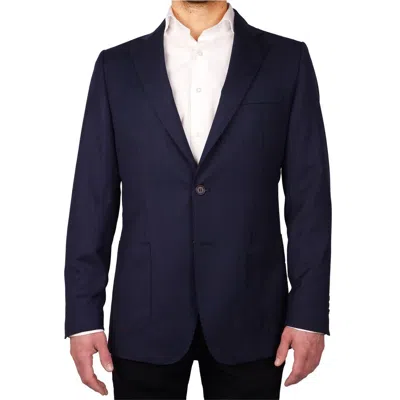 Made In Italy Blue Wool Vergine Blazer