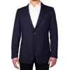 Made In Italy Brown Wool Vergine Blazer In Blue