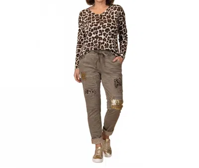 Made In Italy Bold & Wild Italian Magic Pants In Taupe In Gray