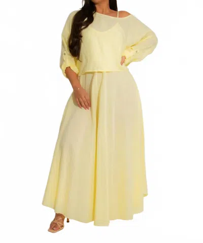 Made In Italy Breezy Aura One Size Maxi Dress In Yellow In Multi