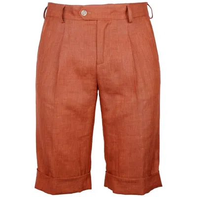 Made In Italy Brown Linen Short