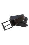 Made In Italy By Boconi Croc Embossed Leather Belt In Brown