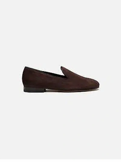 Pre-owned Made In Italy Cb  Dark Suede Slip-on Positano In Brown