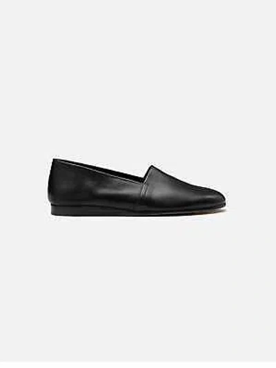 Pre-owned Made In Italy Cb  Leather Slip-on Amalfi In Black