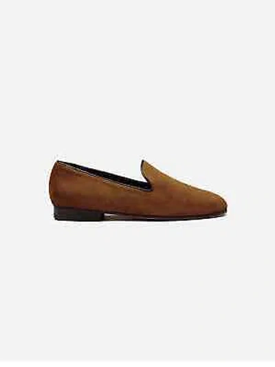 Pre-owned Made In Italy Cb  Suede Slip-on Positano In Brown