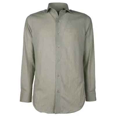 Made In Italy Cotton Men's Shirt In Green