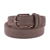 Made In Italy Gray Calfskin Belt In Gray