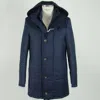 Made In Italy Blue Wool Jacket In Blue