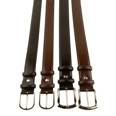 Made In Italy Elegant Milano Leather Belt Quartet In Multicolor