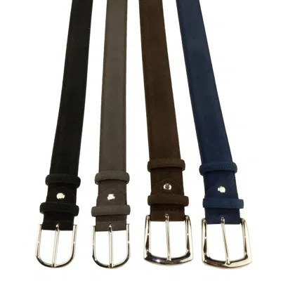 Made In Italy Elegant Quad Of Suede Calfskin Belts In Multicolor