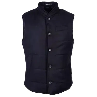 Pre-owned Made In Italy Elegant Wool Cashmere Blend Men's Vest In Black