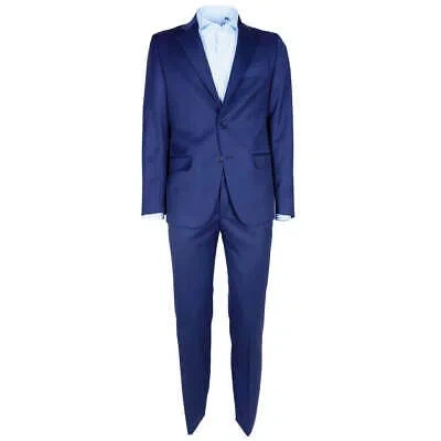 Pre-owned Made In Italy Elegant Woolen Men's Suit In Dapper Blue