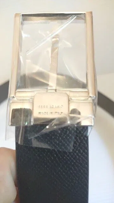 Pre-owned Made In Italy Ferragamo Reversible & Adjustable Belt W/ Rectangular Buckle Size 90 W/ Tags In Black & Brown