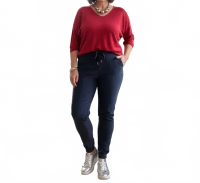 Made In Italy Fine Corduroy Italian Magic Pants In Blue