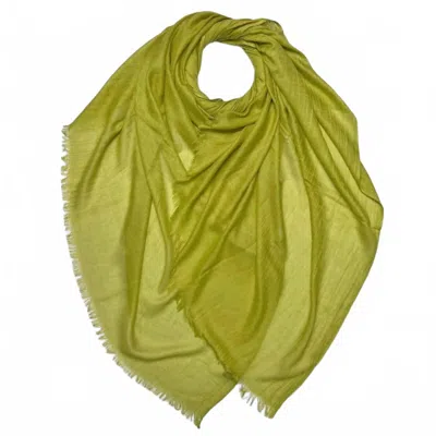 Made In Italy Fringed Cotton Scarf In Pistachio Green