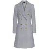 Made In Italy Gray Wool Jackets & Coat In Blue