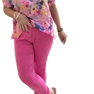 Made In Italy Italian Magic Pants In Summer Pink In Multi