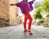 Made In Italy Italian Magic Pants With A Subtle Chic Glam Side Panel In Coral In Red