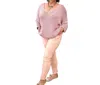 Made In Italy Italian Magic Pants With A Subtle Chic Glam Side Panel In Soft Pink In Pink