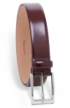 Made In Italy Leather Belt In Brown