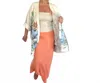 Made In Italy Linen Maxi Skirt In Apricot In Brown