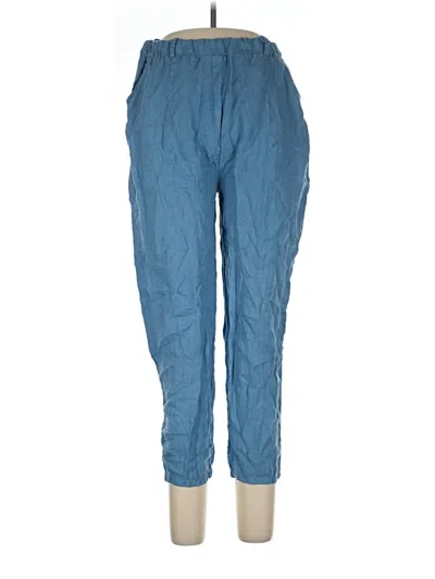 Pre-owned Made In Italy Linen Pants In Blue