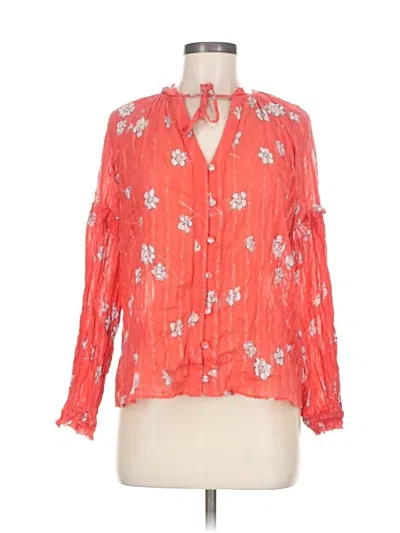 Pre-owned Made In Italy Long Sleeve Blouse In Red