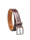 MADE IN ITALY MEN'S BURNISHED LEATHER DRESS BELT
