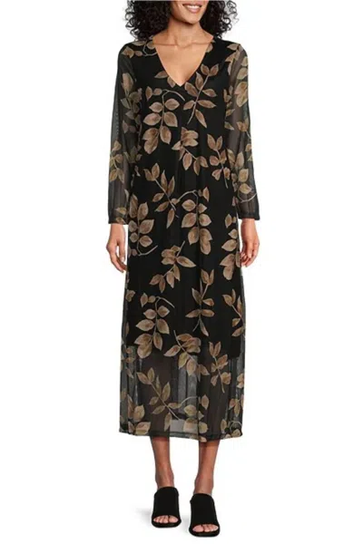 Made In Italy Mesh Dress In Black Print