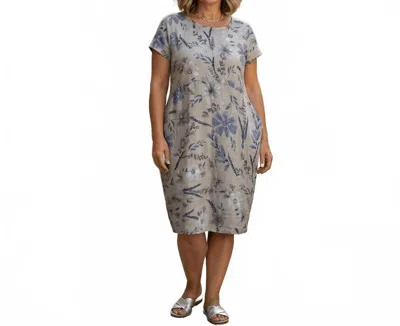 Made In Italy Modern Meadow Linen Dress In Taupe In Gray
