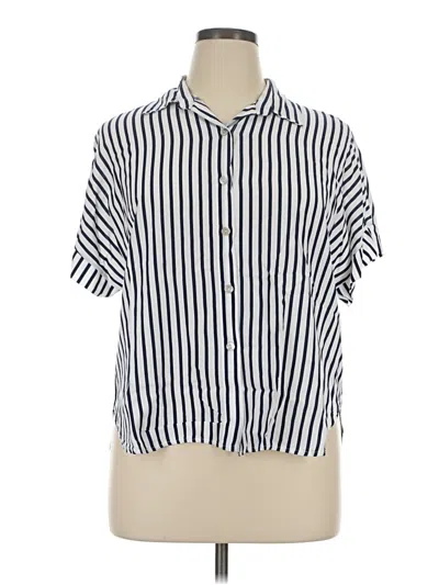 Pre-owned Made In Italy Short Sleeve Button Down Shirt In Blue