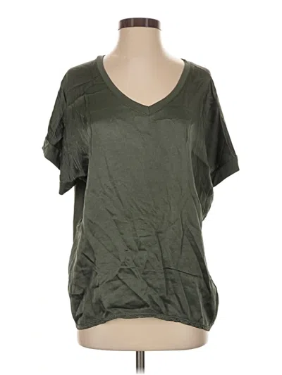 Pre-owned Made In Italy Short Sleeve Top Green V-neck Tops