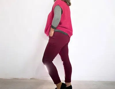 Made In Italy Solid Color Italian Magic Pants In Chianti In Multi