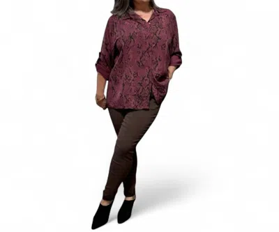 Made In Italy Solid Color Italian Skinny Magic Pants In Chocolate In Multi