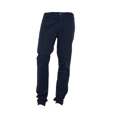 Made In Italy Sophisticated Summer Cotton-blend Trousers In Blue