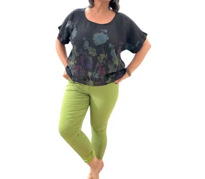Made In Italy Starlight Italian Magic Pants In Pistachio Green In Black